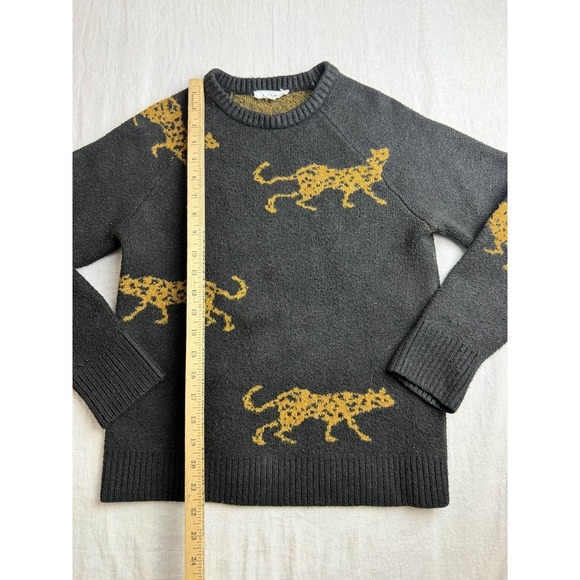 THML Sweater Womens S Cheetah Print Black Gold Mob Wife Boho Glam Indie Sleaze - Picture 3 of 7